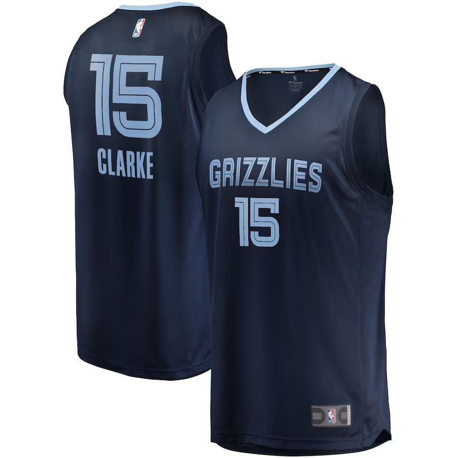 Men Memphis Grizzlies 15 Brandon Clarke Fanatics Branded Navy Fast Break Replica NBA Jersey